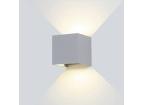 LED Wall Light Grey Body čtvercové 6W Teplá bílá