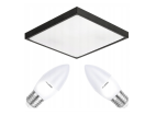 Stropní LED svítidlo LARI-S BLACK - 2xE27 IP20 + 2x E27 10W svíčka - teplá bílá