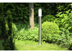 LLR-90CM | Stojací zahradní lampa, kulatý sloupek pro žárovku E27 | Napájení 230V, nerez | nerezová ocel, 90 cm