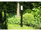 LLR-90CM | Stojací zahradní lampa, kulatý sloupek pro žárovku E27 | Napájení 230V, nerez | Černá matná, 90 cm