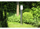 LLF-90CM | Stojací zahradní lampa, čtvercový sloupek pro žárovku E27 | Napájení 230V, nerez | nerezová ocel, 90 cm