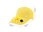 SFH-8934-ŽLUTÁ | Sluneční klobouk s větrným mlýnem | Baseballová čepice se zabudovaným ventilátorem | Chladící víčko