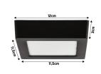 Čtvercový LED panel černý - přisazený - 6W - PC - neutrální bílá