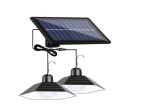 LD-02 | Sada dvou závěsných zahradních LED solárních svítidel s čidlem soumraku IP44 | 2x 30 SMD LED | IR dálkové ovládání
