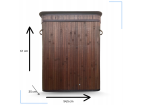 RYL-100L-DABR | Hnědý koš na prádlo | Bambusový kontejner na hračky | Dřevěný koš na oblečení | Dvoukomorový koš na prádlo do koupelny
