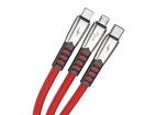 UC-009 | 3v1 1M | Vyztužený kabel USB pro telefon 3 v 1 – Micro USB, Type-C, Lightning (iPhone)