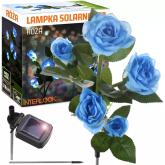 FLD-35-BLUE | LED solární zahradní lampa Modré růže | 74 cm, 600 mAh