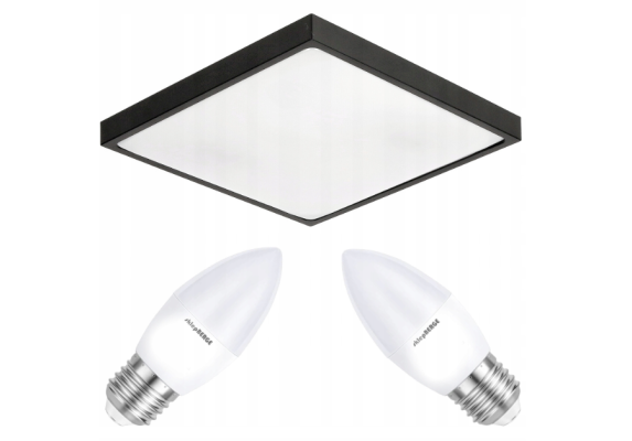 Stropní LED svítidlo LARI-S BLACK - 2xE27 IP20 + 2x E27 10W svíčka - teplá bílá