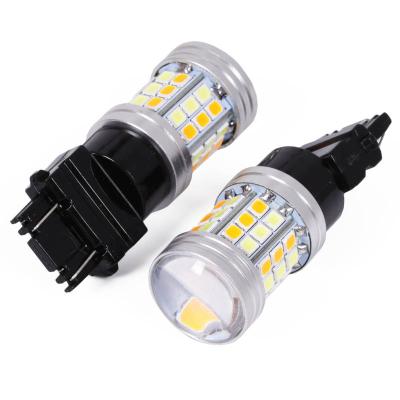 Duální LED žárovka W21 / 5W 3157 45 SMD 2835 | Dual Color - bílá + oranžová