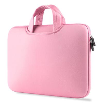 BR04 | Neoprenová taška, pouzdro na notebook 15,6" | držadla, dvě boční kapsy | růžová