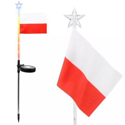 FLD-12-PO | LED solární zahradní lampa s polskou vlajkou | 73 cm 600 mAh