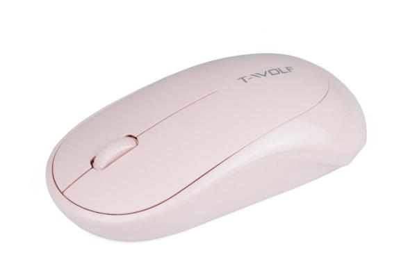 Q18 | Bezdrátová kancelářská optická počítačová myš | 1000 DPI | růžový
