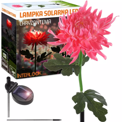 FLD-26-RUŽOVÁ | Zahradní solární lampa LED Chrysanthemum | 72 cm, 600 mAh