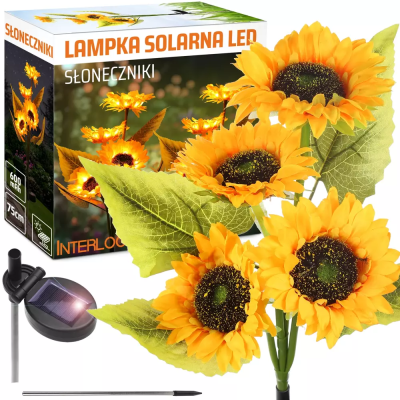 FLD-36-ŽLUTÁ | Zahradní solární lampa LED Sunflowers | 75 cm, 600 mAh