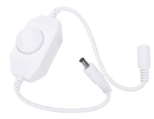 Mini stmívač manuální pro LED pásky a žárovky, 48W, 4A 2,1/5,5mm, bílý
