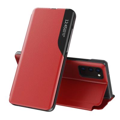 Elegantní pouzdro Eco Leather View s flipovým krytem a funkcí stojánku Samsung Galaxy A72 4G červené