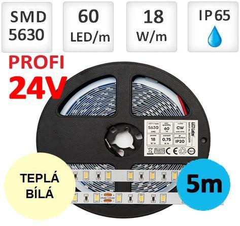 LEDLabs LED pásek PRO 3Y 24V 60 LED/m 5630 SMD teplá bílá, 18W, IP65HS, 300 LED diod