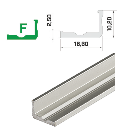 LEDLabs Hliníkový profil LUMINES F 0/90° 2m pro LED pásky, stříbrný