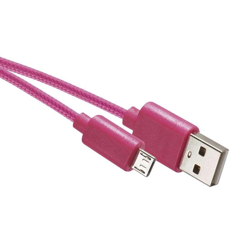 Emos Nabíjecí a datový kabel USB-A 2.0 / micro USB-B 2.0, 1 m, růžový SM7006P