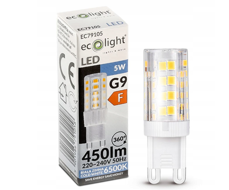 Berge LED žárovka - G9 - 5W - studená bílá