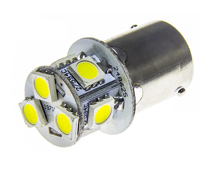OPTICON LED auto žárovka LED BA15S 10-30V 8 SMD 5050 Studená bílá