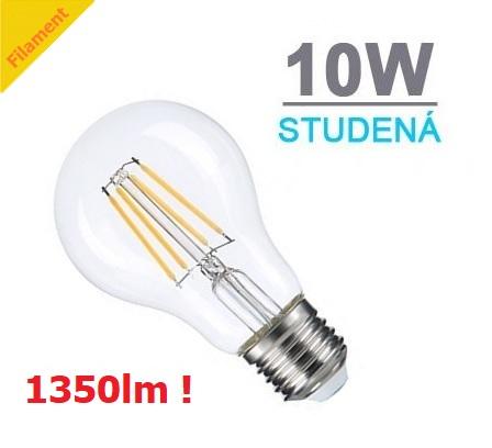 Optonica LED žárovka 10W 4xCOS Filament E27 1350lm STUDENÁ BÍLÁ
