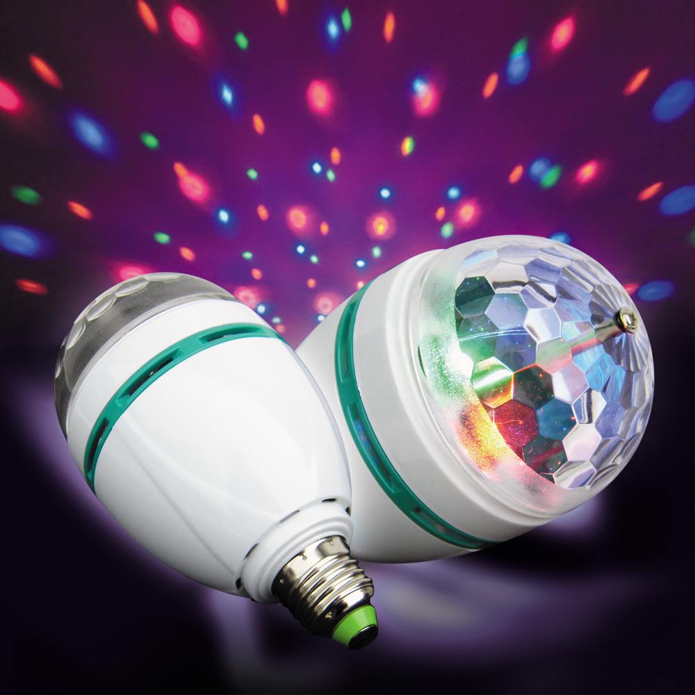 Berge LED Disko žárovka E27 3x1W RGB