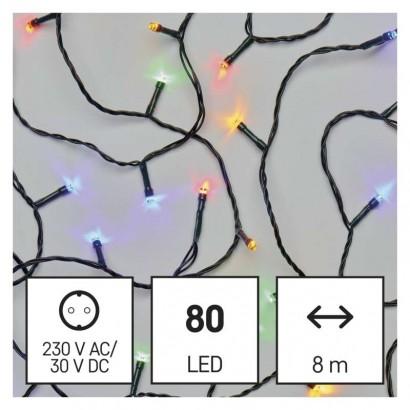 Emos LED vánoční řetěz, 8 m, venkovní i vnitřní, multicolor, časovač D4AM02