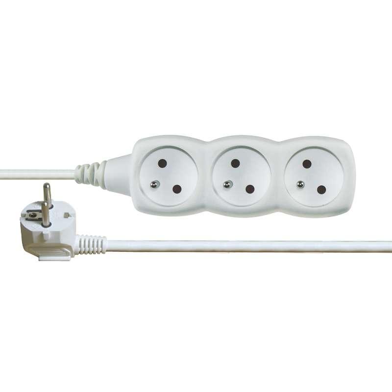 Emos Prodlužovací kabel 2 m / 3 zásuvky / bílý / PVC / 1 mm2 P0312