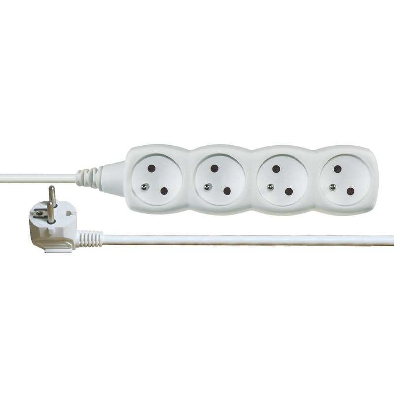 Emos Prodlužovací kabel 2 m / 4 zásuvky / bílý / PVC / 1 mm2 P0412