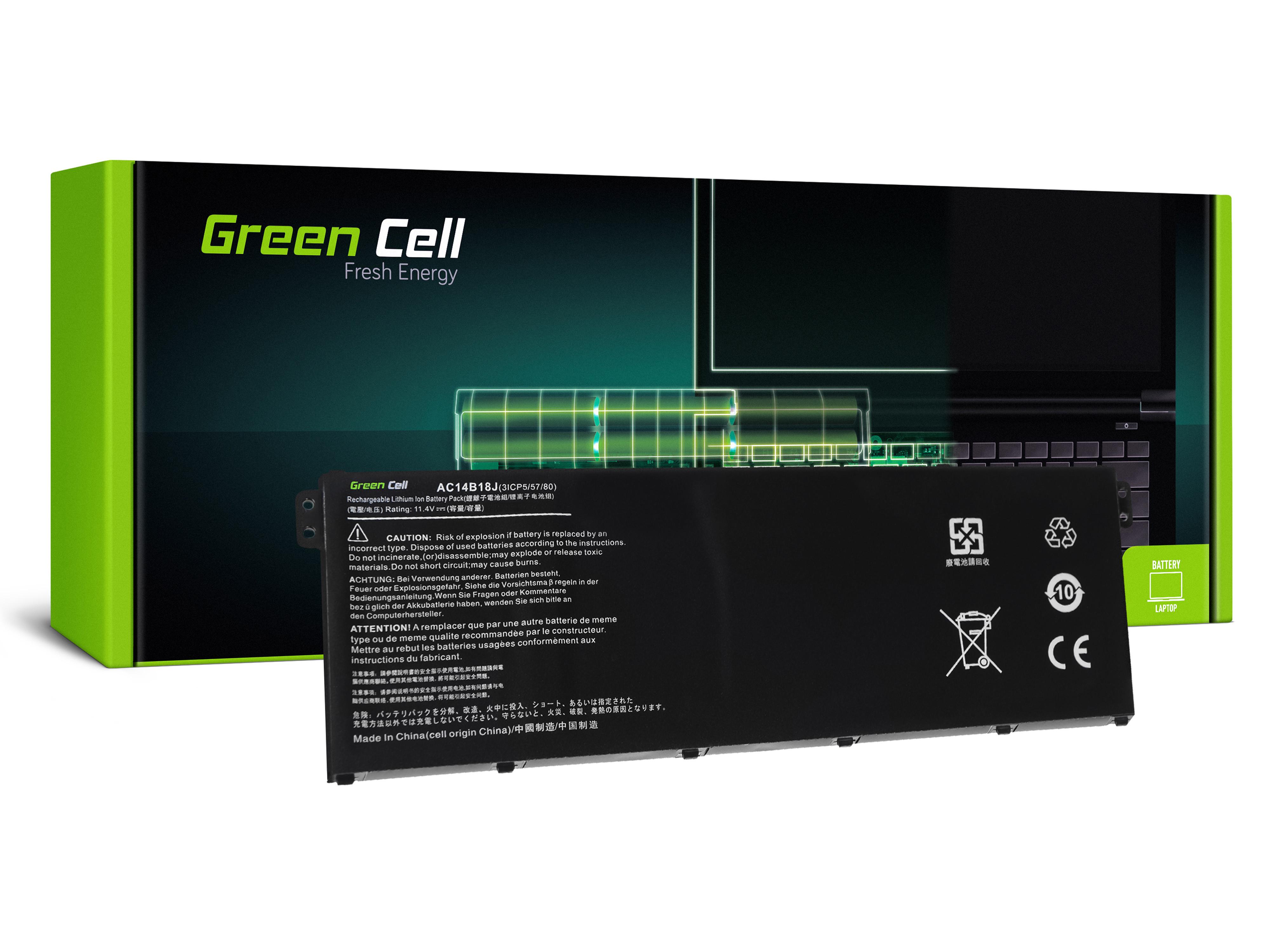 Green Cell Baterie AC14B13J AC14B18J pro Acer Aspire ES1-111M ES1-331 ES1-531 ES1-533 ES1-571 AC52