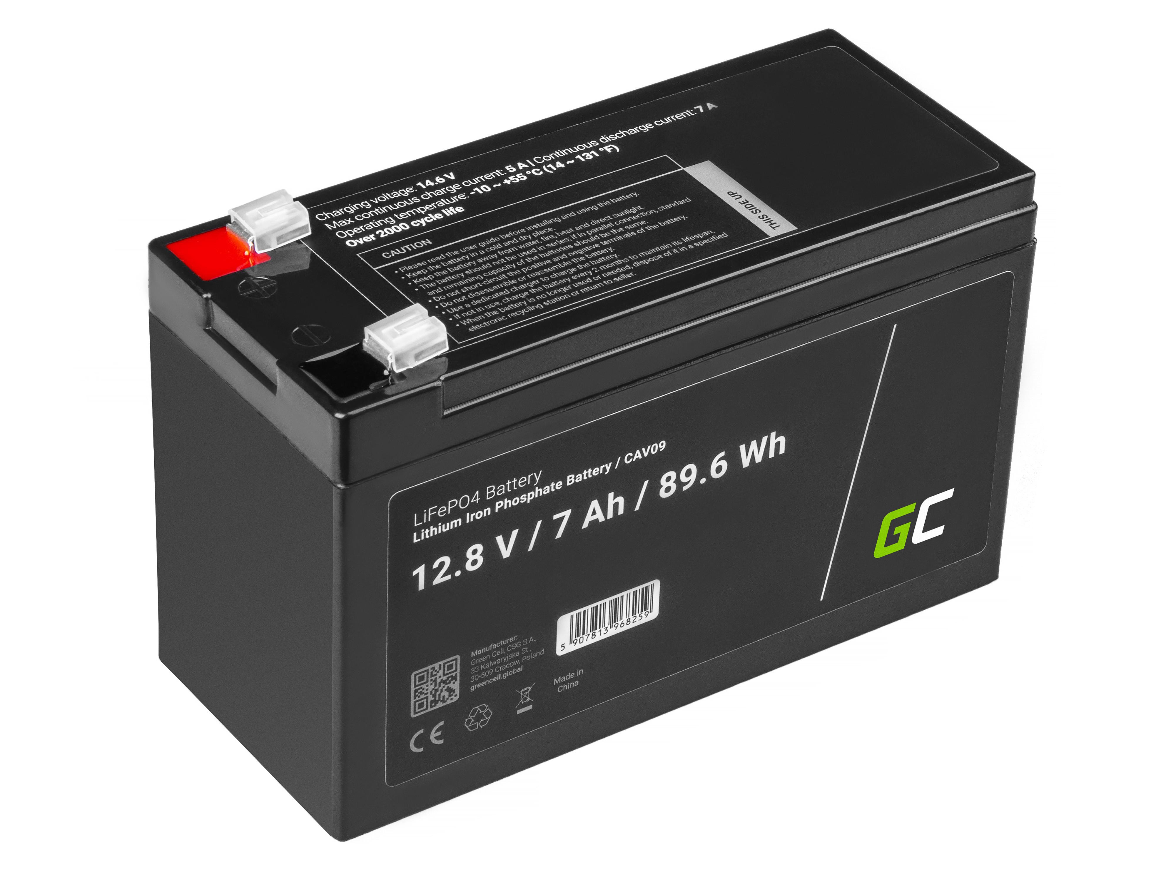 Green Cell LiFePO4 Baterie 12V 12.8V 7Ah pro CAV09