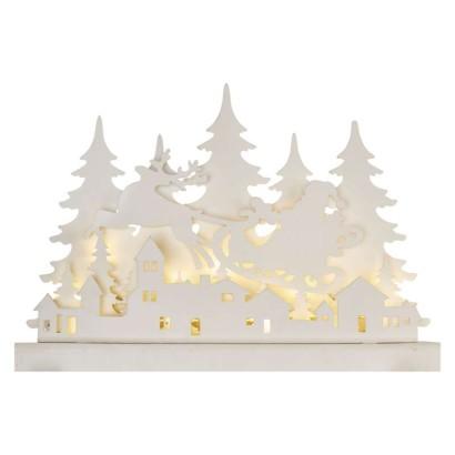 Emos LED dekorace dřevěná – vánoční vesnička, 31 cm, 2x AA, vnitřní, teplá bílá, časovač DCWW30 DCWW30