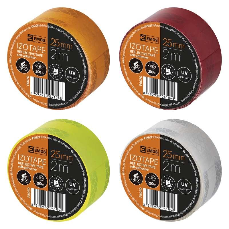 Emos Reflexní páska 25 mm / 2m, 4 barvy Bílá / Žlutá / Oranžová / Červená F6070