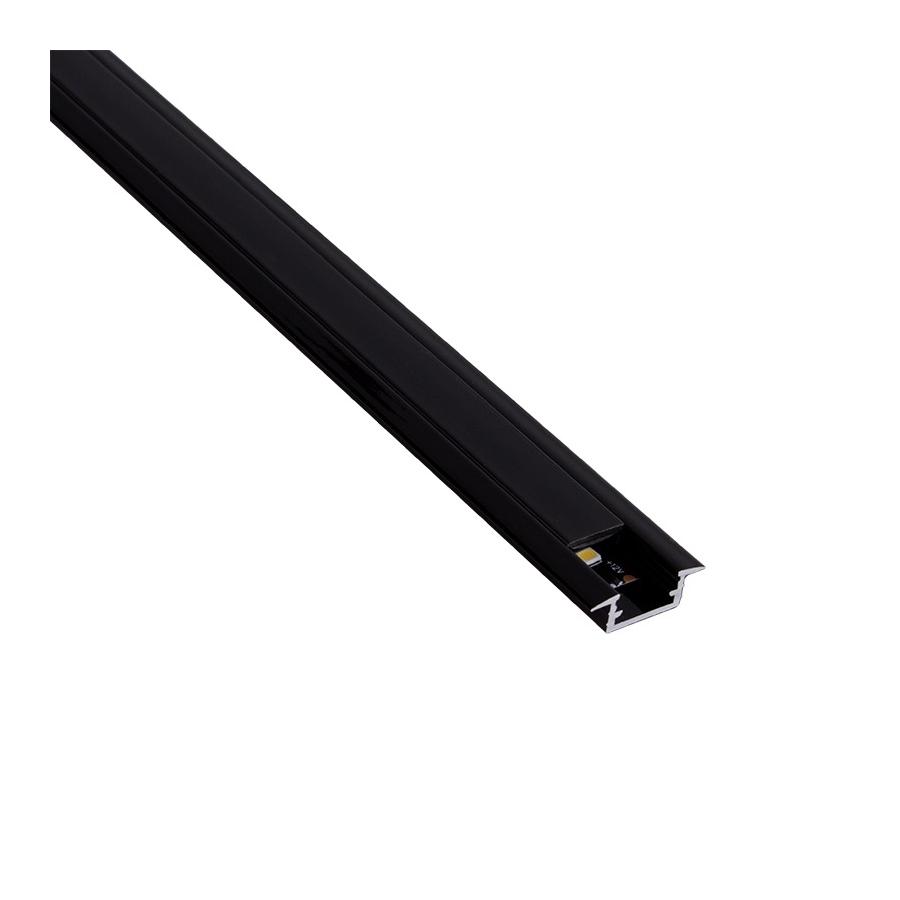 LED21 Komplet hliníkový profil INLINE MINI XL 2 m pro LED pásky, černý + černý difuzor