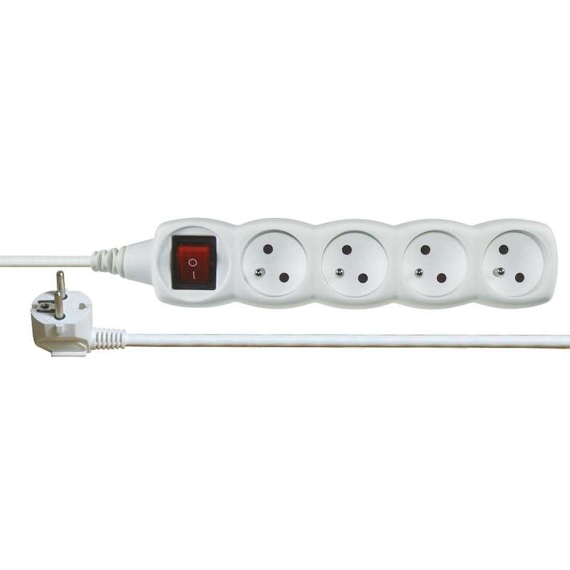 Emos Prodlužovací kabel 7 m / 4 zásuvky / s vypínačem / bílý / PVC / 1 mm2 P1417