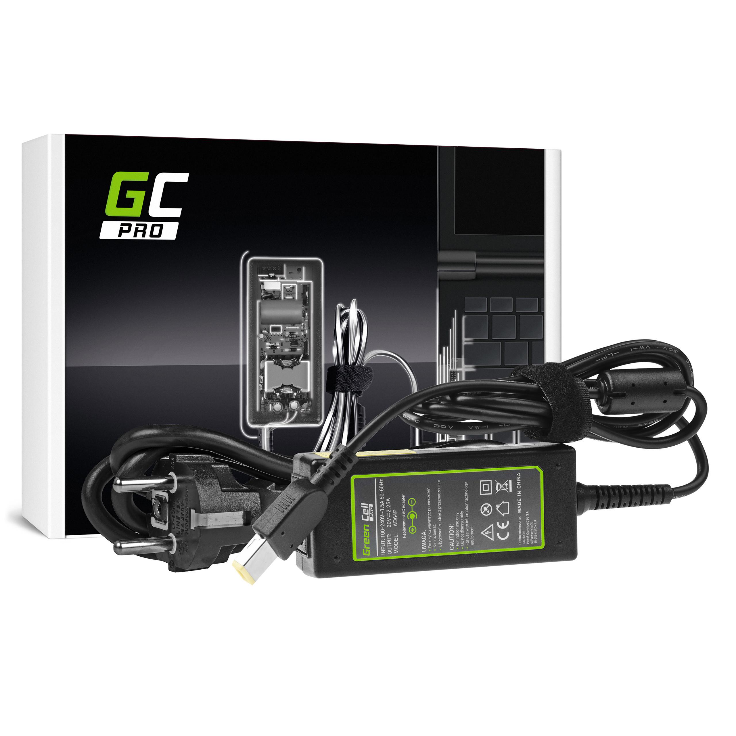 Green Cell PRO nabíječka / AC Adapter 20V 2.25A 45W pro Lenovo G40-30 G50-30 V110-15IAP V130-15IGM Yoga 300-11IBR ThinkPad X240 AD64P