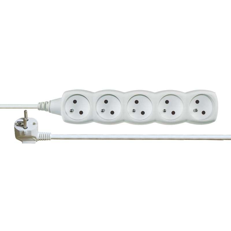 Emos Prodlužovací kabel 10 m / 5 zásuvek / bílý / PVC / 1 mm2 P0510