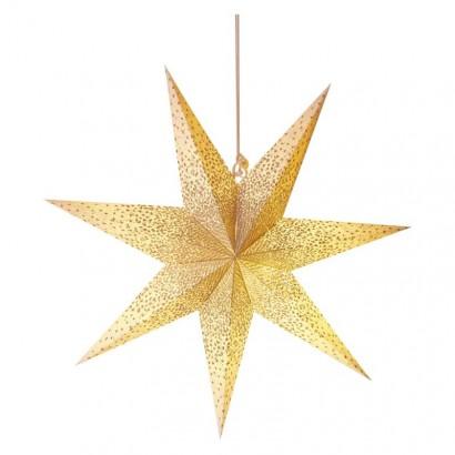 Emos Vánoční hvězda papírová závěsné se stříbrnými třpytkami ve středu, bílá, 60 cm, vnitřní DCAZ08