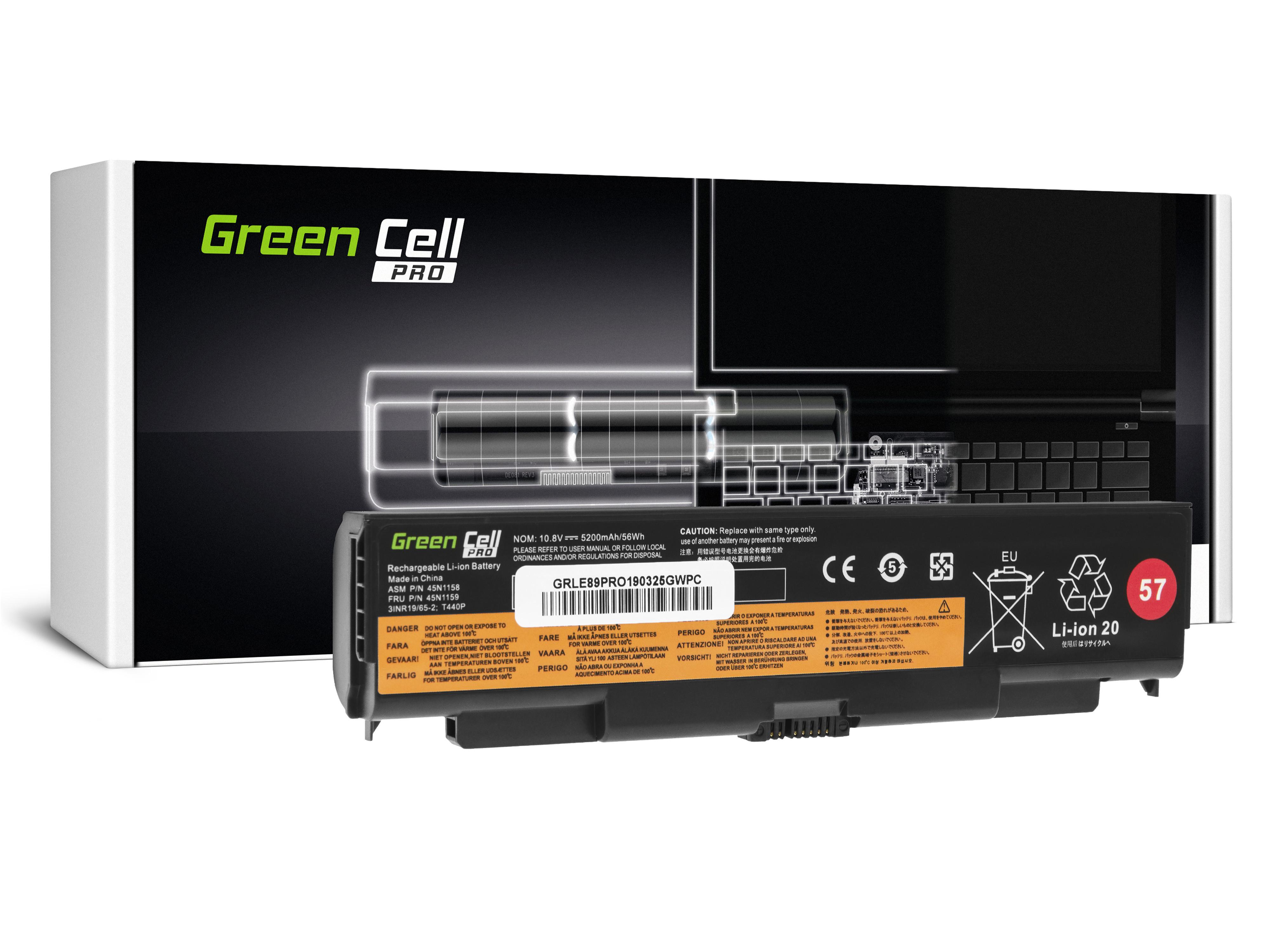 Green Cell LE89PRO 5200mAh Baterie Lenovo ThinkPad T440p T540p W540 W541 L440 L540 Li-ion