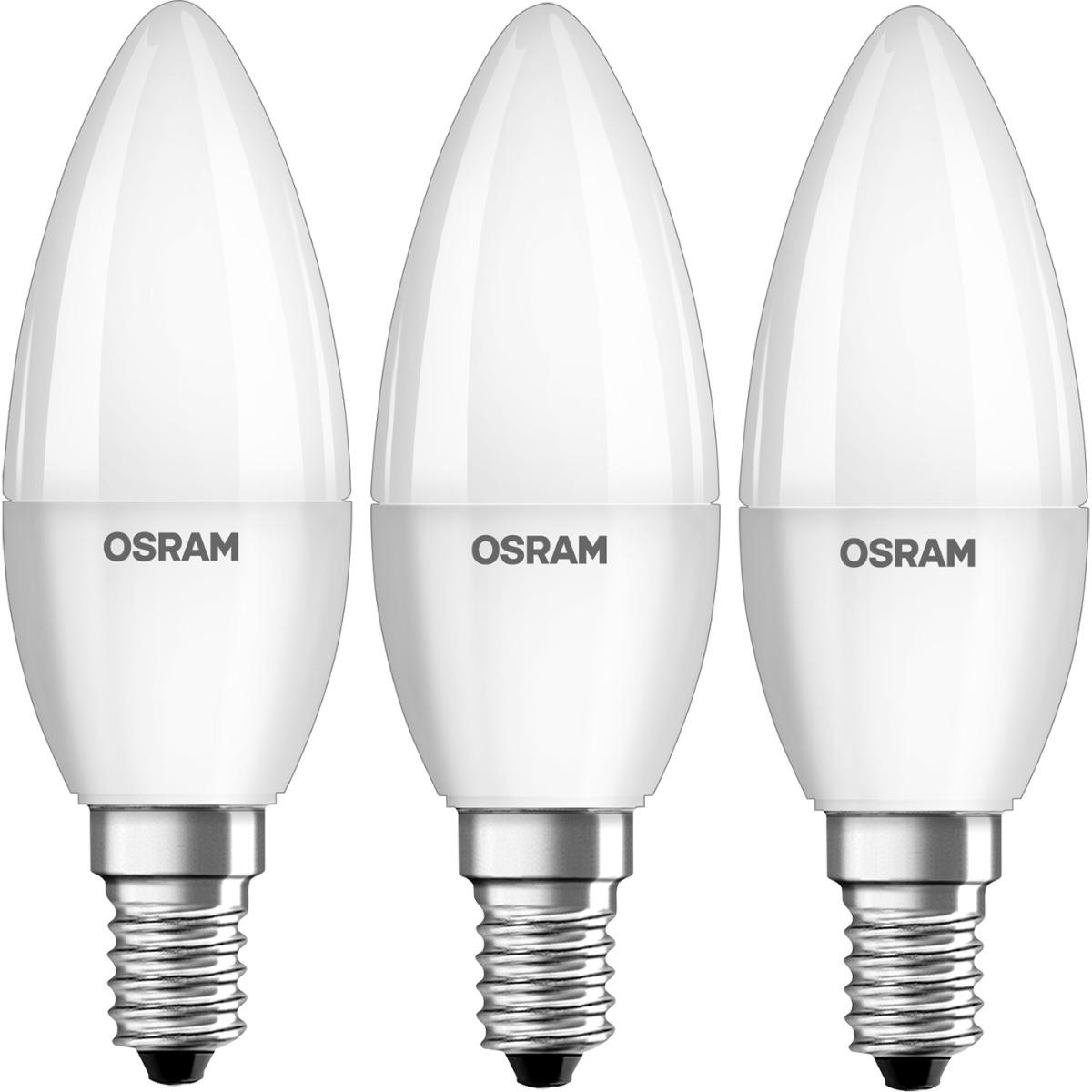 3PAK LED žárovka LED E14 B35 7W = 60W 806lm 3000K Teplá bílá 200° OSRAM VALUE OSRVALU7615