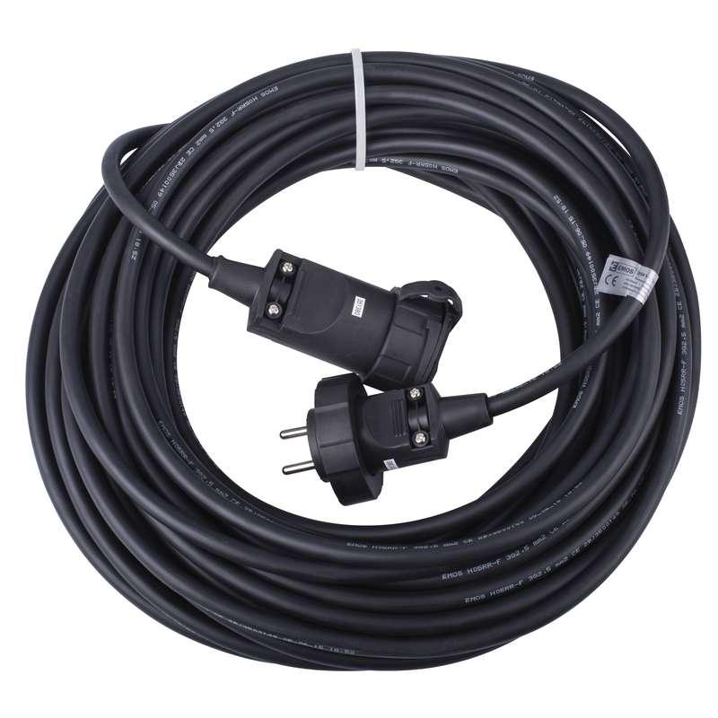 Emos Venkovní prodlužovací kabel 20 m / 1 zásuvka / černý / guma / 230 V / 2,5 mm2 PM1011