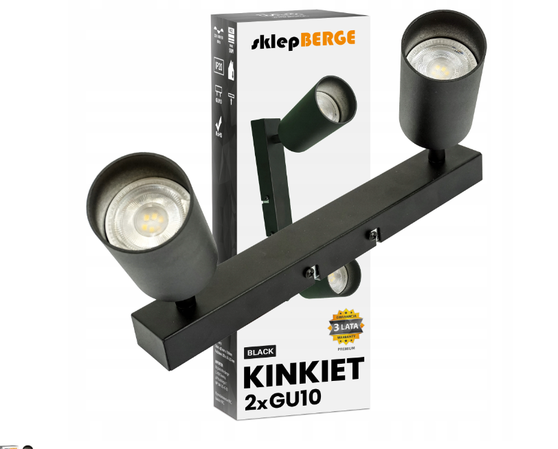 Berge Stropní bodové svítidlo LED VIKI-X 2x GU10 - černé MC0339X