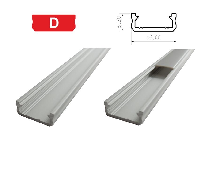 LEDLabs Hliníkový profil LUMINES D 2m pro LED pásky, stříbrný eloxovaný