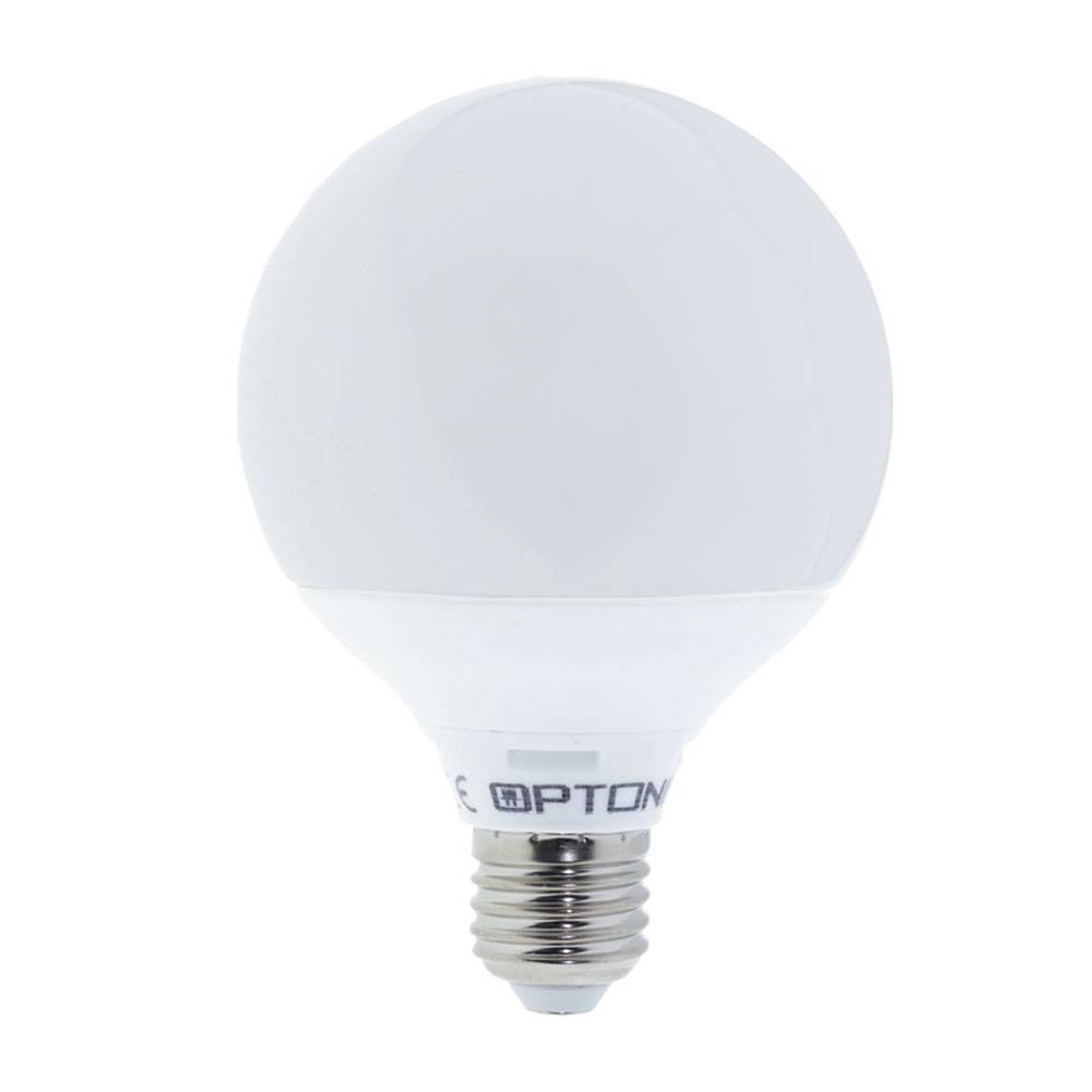 Optonica LED Plastic Žárovka G95 E27 5 Let Záruka 12W Studená bílá