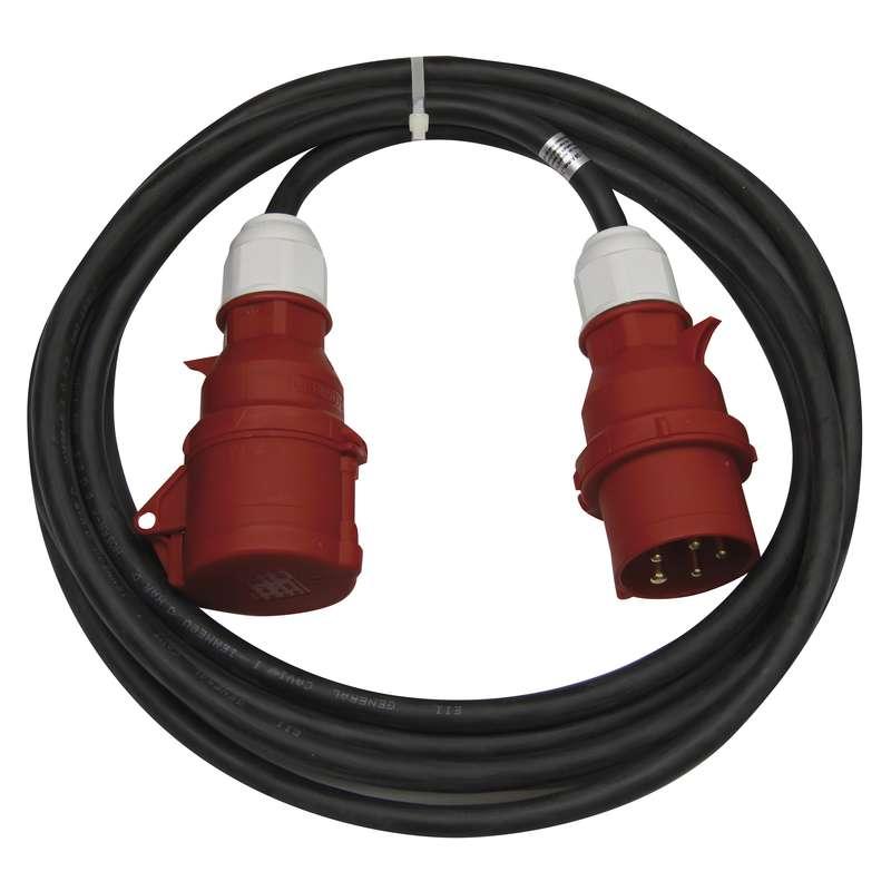 Emos 3 fázový venkovní prodlužovací kabel 10 m / 1 zásuvka / černý / guma / 400 V / 2,5 mm2 PM0902