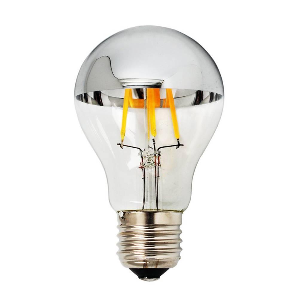 Optonica LED Žárovka A60 E27 Skleněná stříbrná 4W Teplá bílá