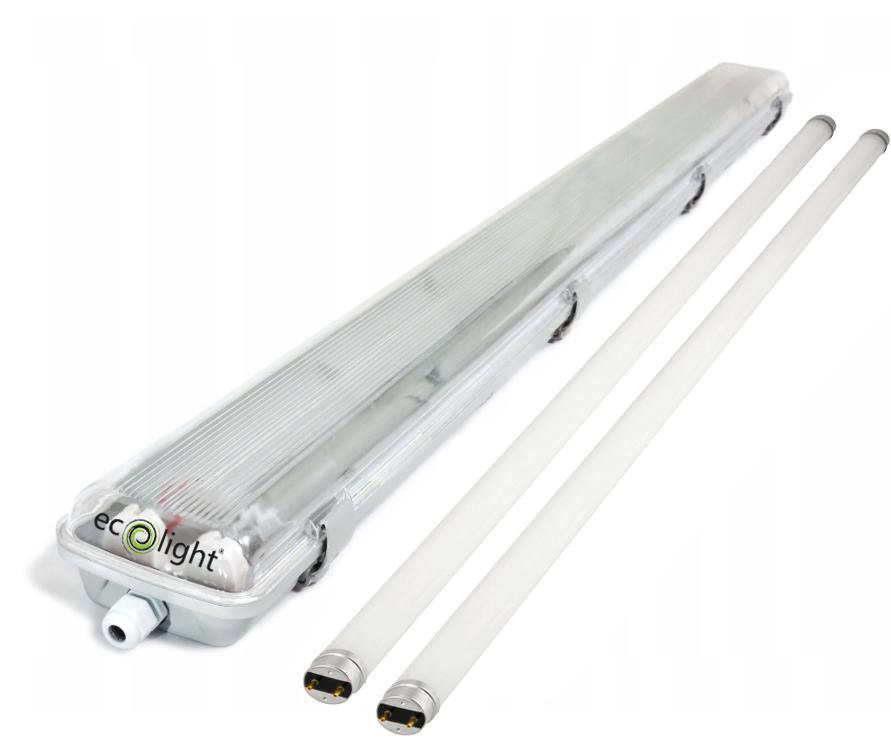 Berge Svítidlo + 2x LED trubice - G13 - 120cm - 18W - 1800lm studená bílá - SADA
