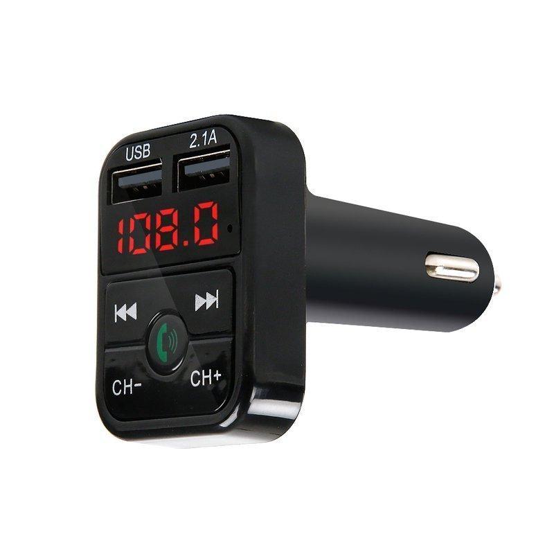LED21 FM Transmiter Adaptér Bluetooth 5.0 vysílač 2xUSB MicroSD Černý