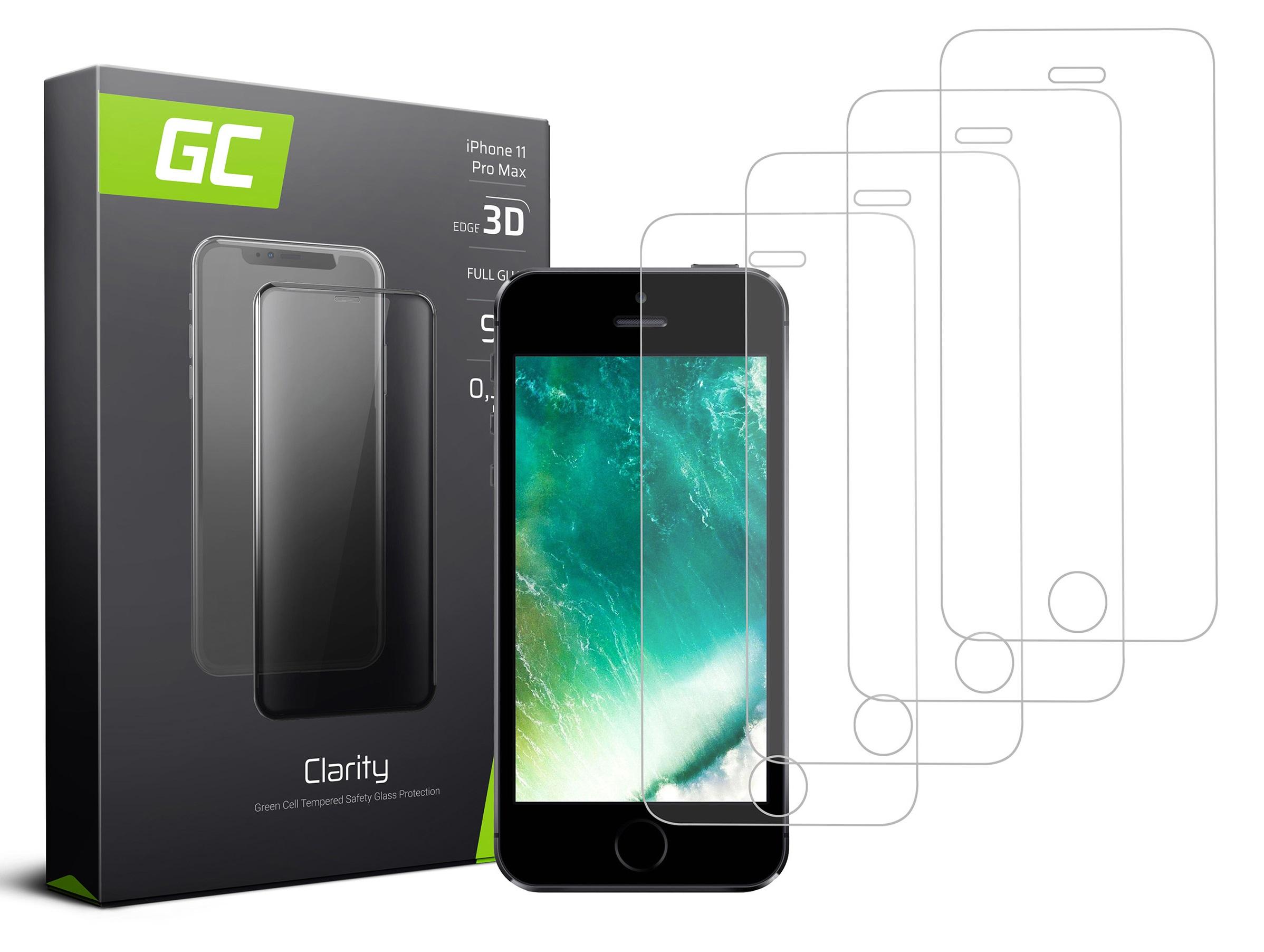 Green Cell 4x tvrzené sklo GC Clarity pro Apple iPhone 5 / 5S / 5C / SE GLSET25